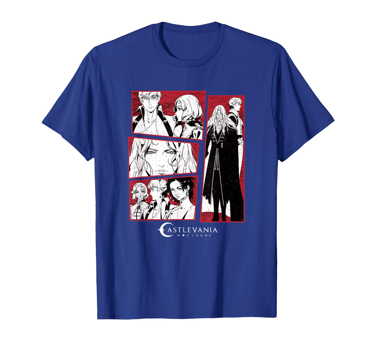 Castlevania: Nocturne Main Characters Blood Stained Panels T-Shirt