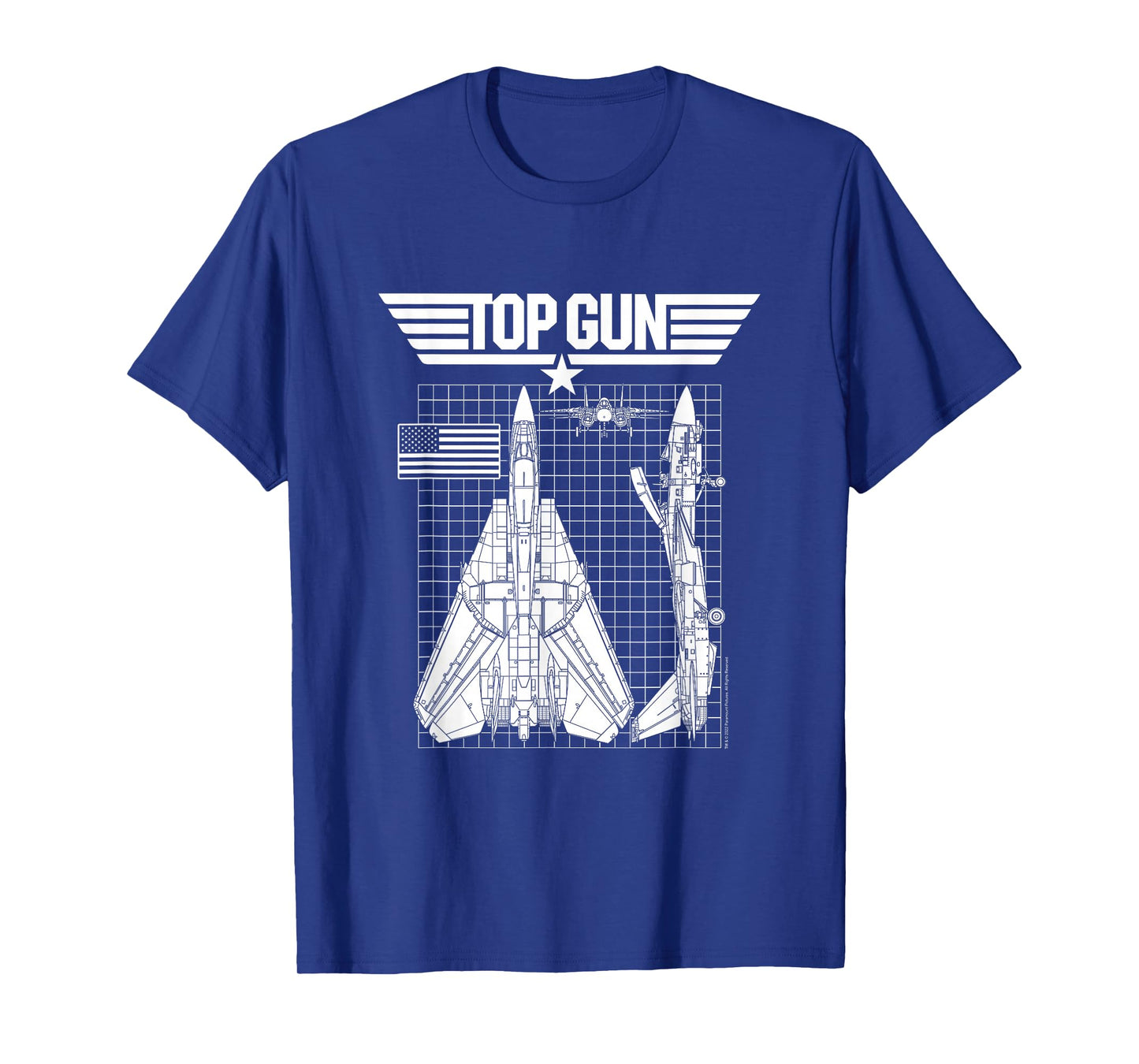 Top Gun F-14 Tomcat Blueprints Action Movie T-Shirt
