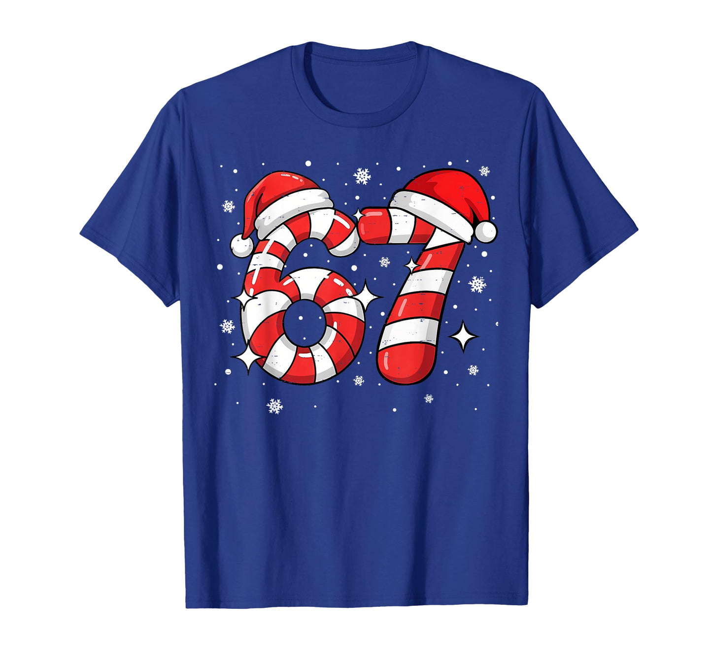 67 Meme Six Seven Candy Cane Christmas Boys Girls Kids T-Shirt