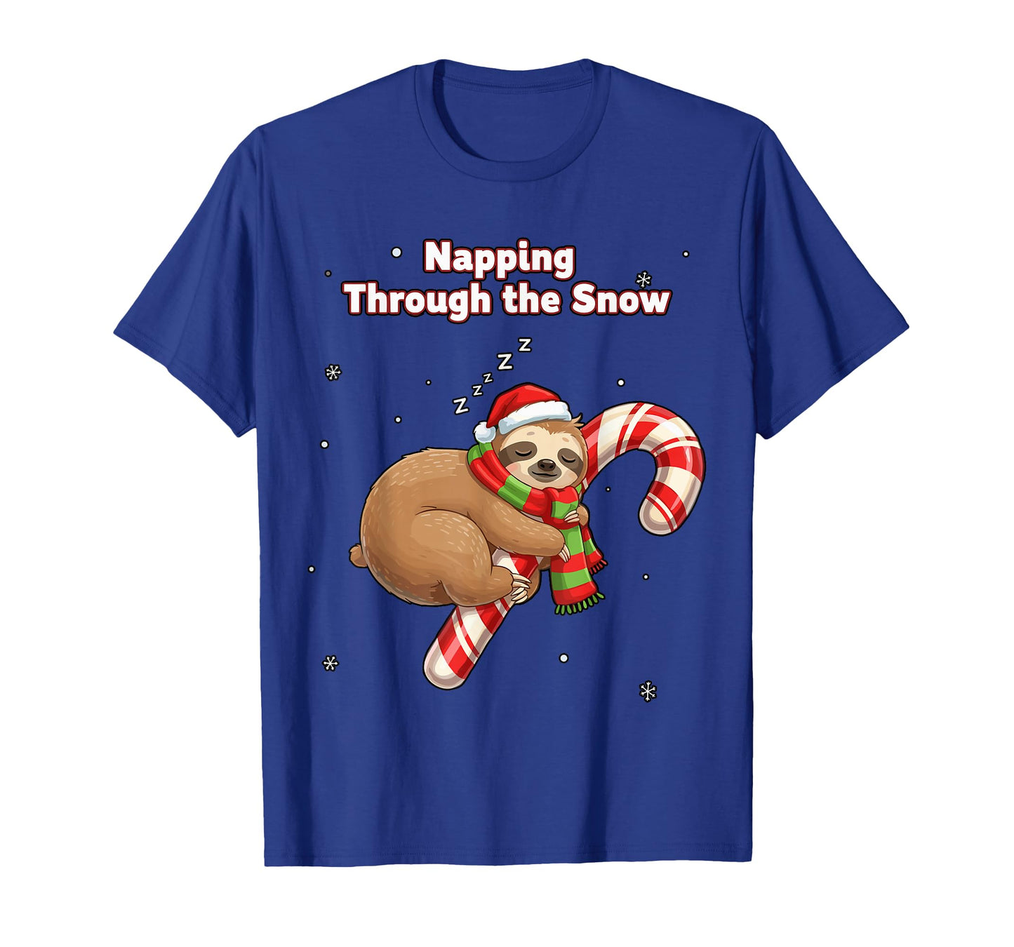 Napping Through The Snow Shirt, Sloth Christmas Pajamas T-Shirt
