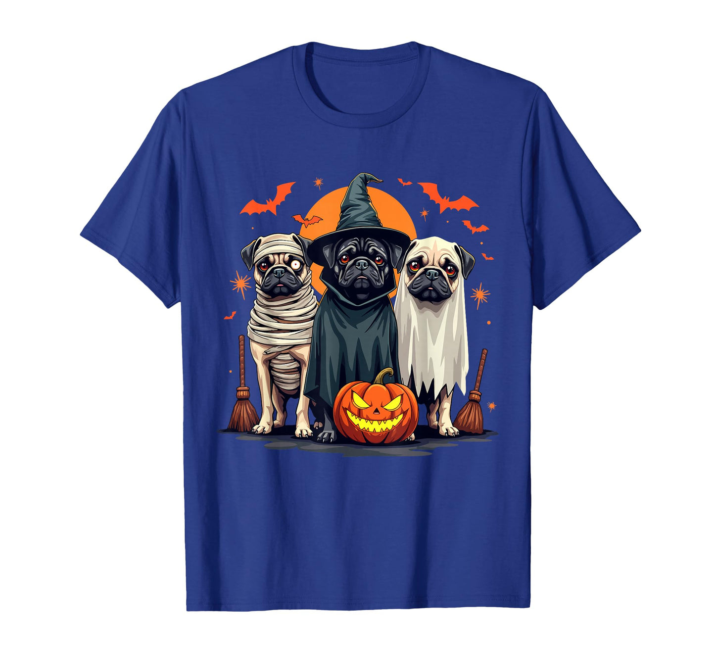 Pug Halloween Costume Mom Witch Ghost Dog Lover T-Shirt