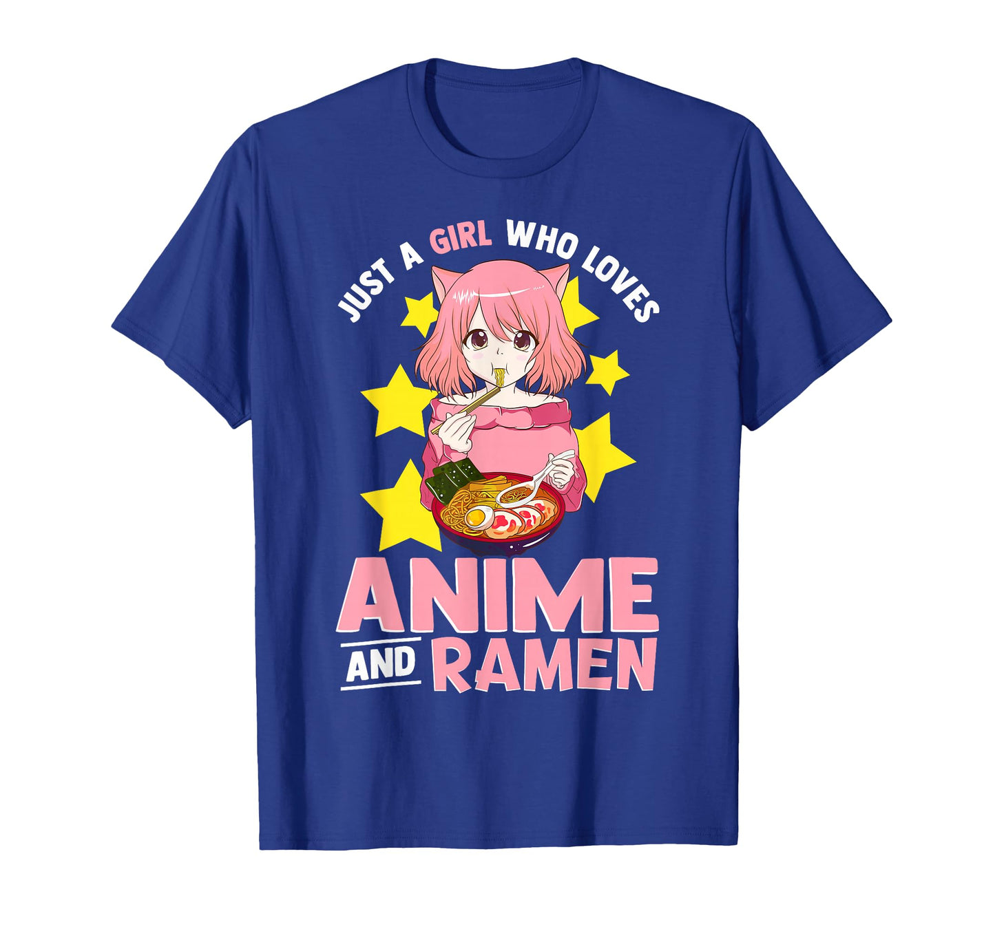 Just A Girl Who Loves Anime and Ramen Bowl Japanese Noodles,Short Sleeve T-Shirt
