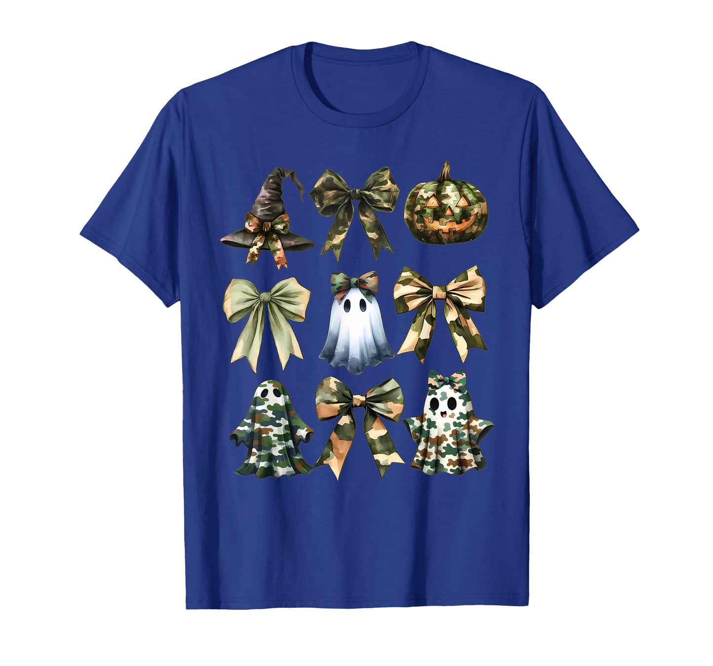 Coquette Camo Ghost Bow Hunting Halloween Pumpkin Camouflage T-Shirt