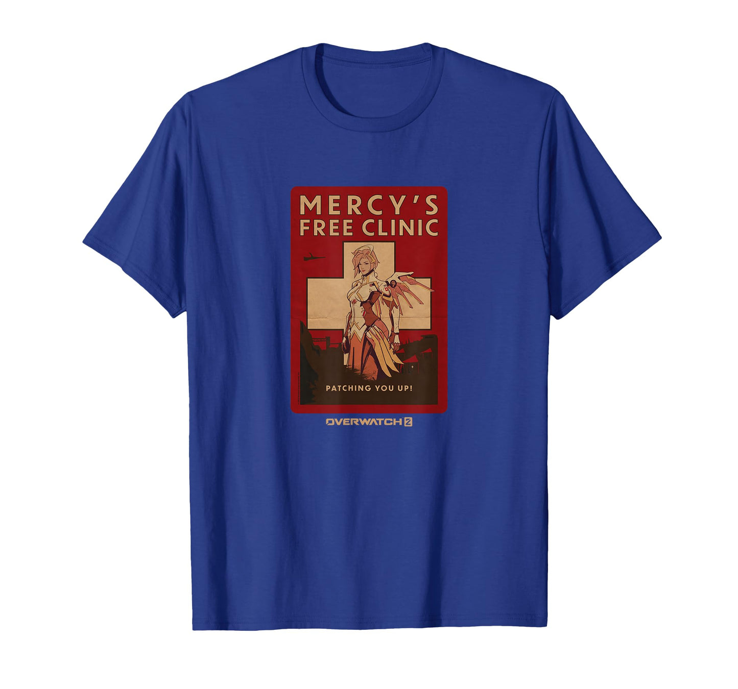 Overwatch 2 Mercy's Free Clinic Propaganda Big Chest Poster T-Shirt
