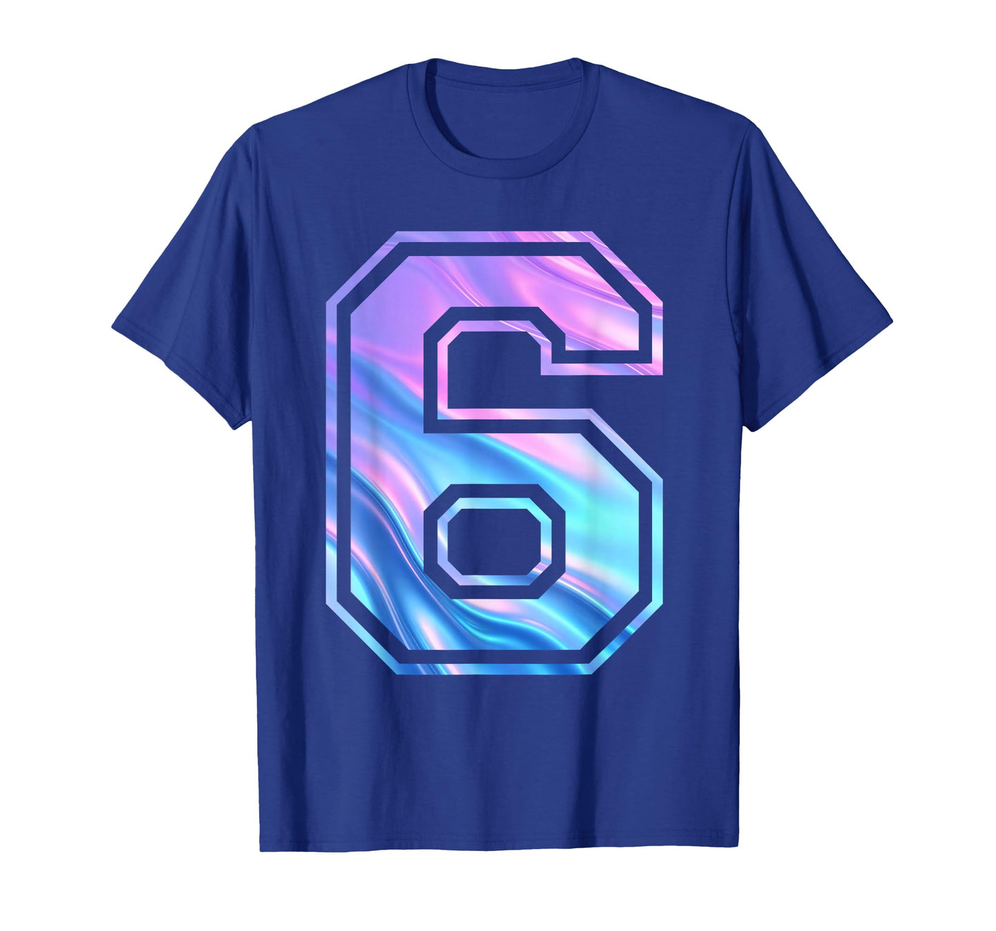 6 Number Six Team Sports Graphic Design Matching Varsity T-Shirt