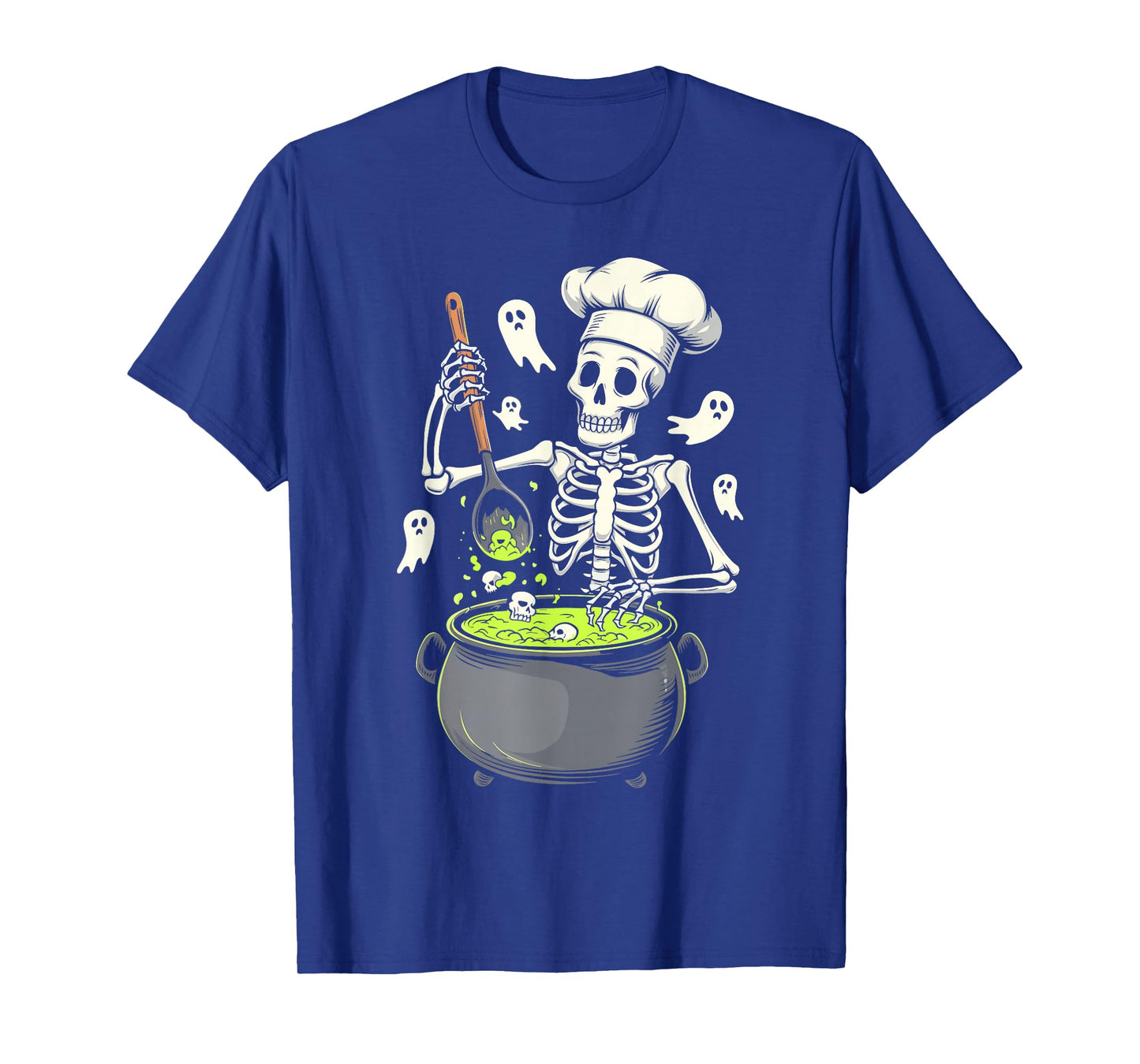 Funny Skeleton Chef Cooking Lovers Spooky Halloween Brew T-Shirt