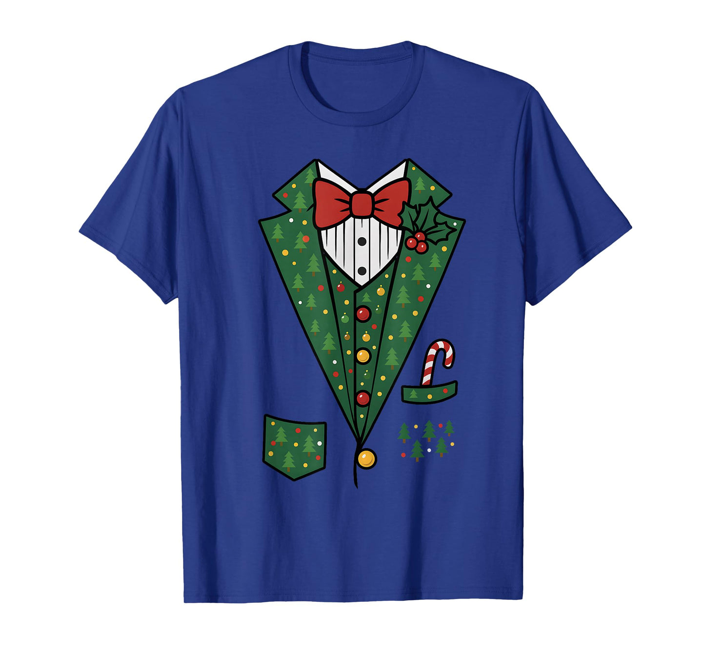 Bowtie Vest Mistletoe Candy Funny Christmas Celebrate Family T-Shirt