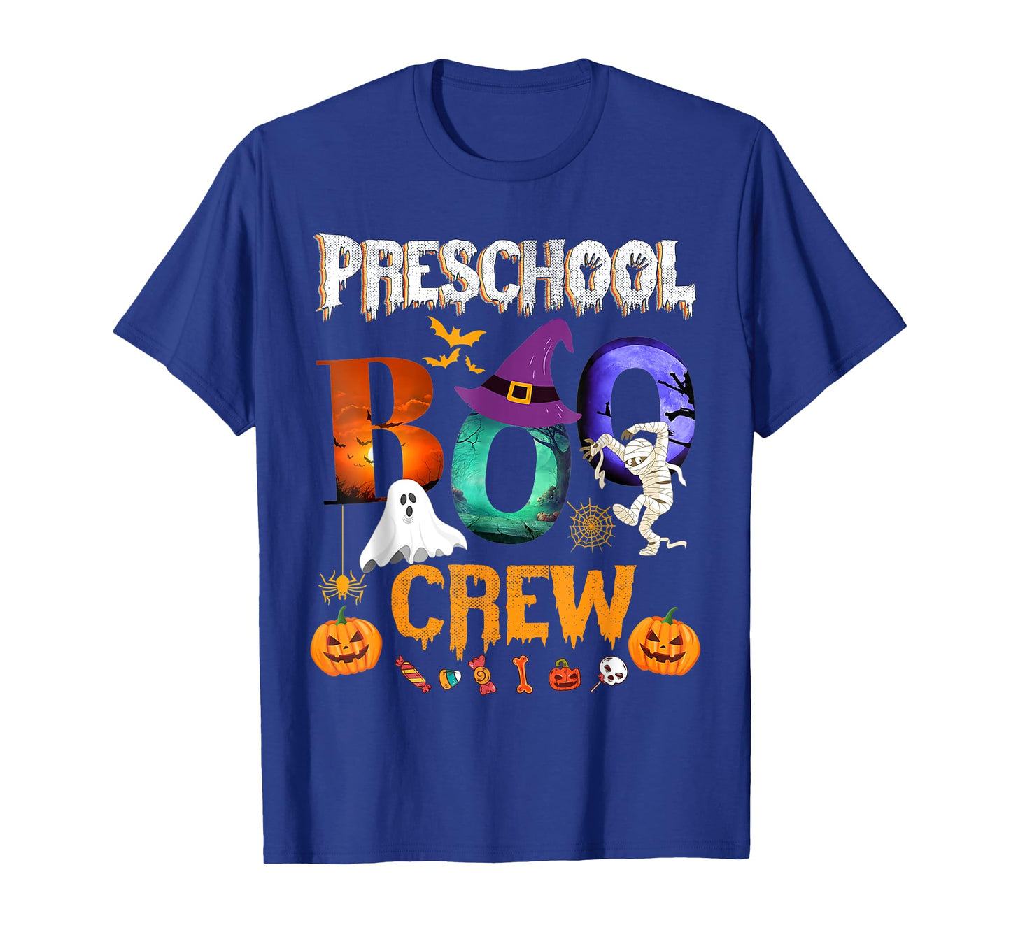 Preschool Boo Crew Teacher Student Funny Halloween Costume Men Women Kids T-Shirt