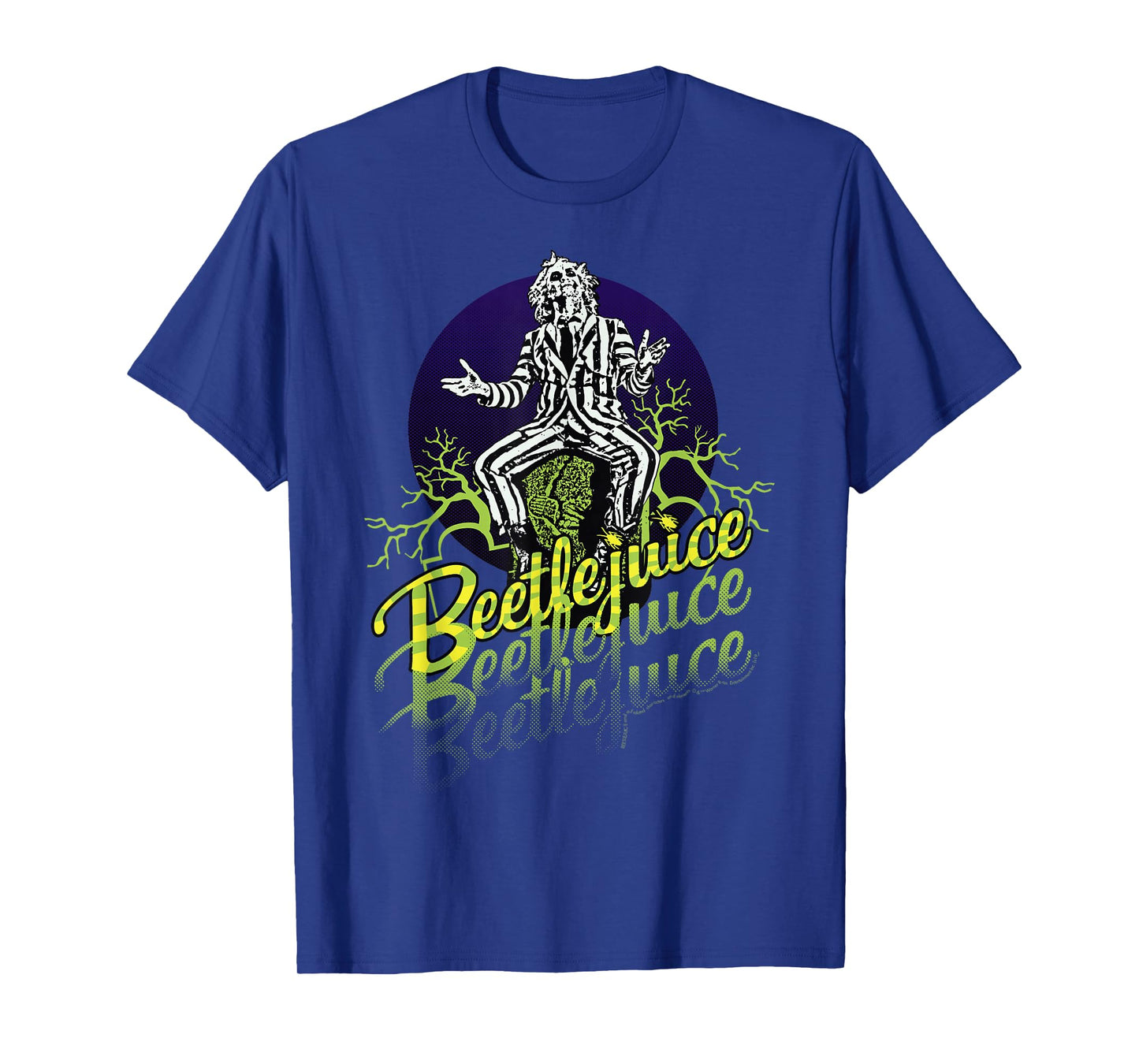 Beetlejuice Three Times Text Portrait T-Shirt
