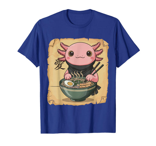 Ramen Axolotl Noodle Kawaii Lover Japanese Funny Graphic T-Shirt