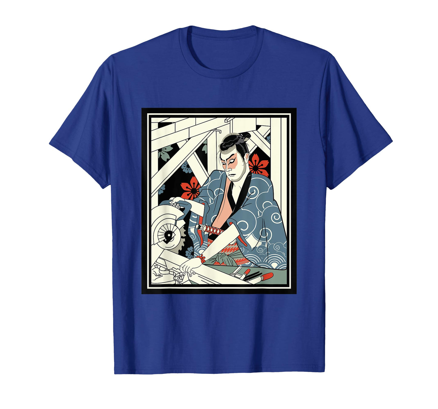 Carpenter Japanese Samurai Warrior Armor Sword Fighter Mask T-Shirt