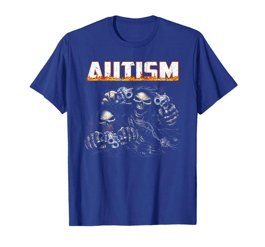 Funny Autism Skeleton Meme Halloween Costume Spooky Season T-Shirt