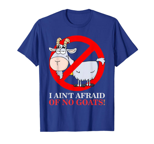 Goat Funny I Ain't Afraid Of No Goat Baseball T-Shirt - Black, Unisex-Adults/Kids, Short Sleeve, Classic Fit, Small