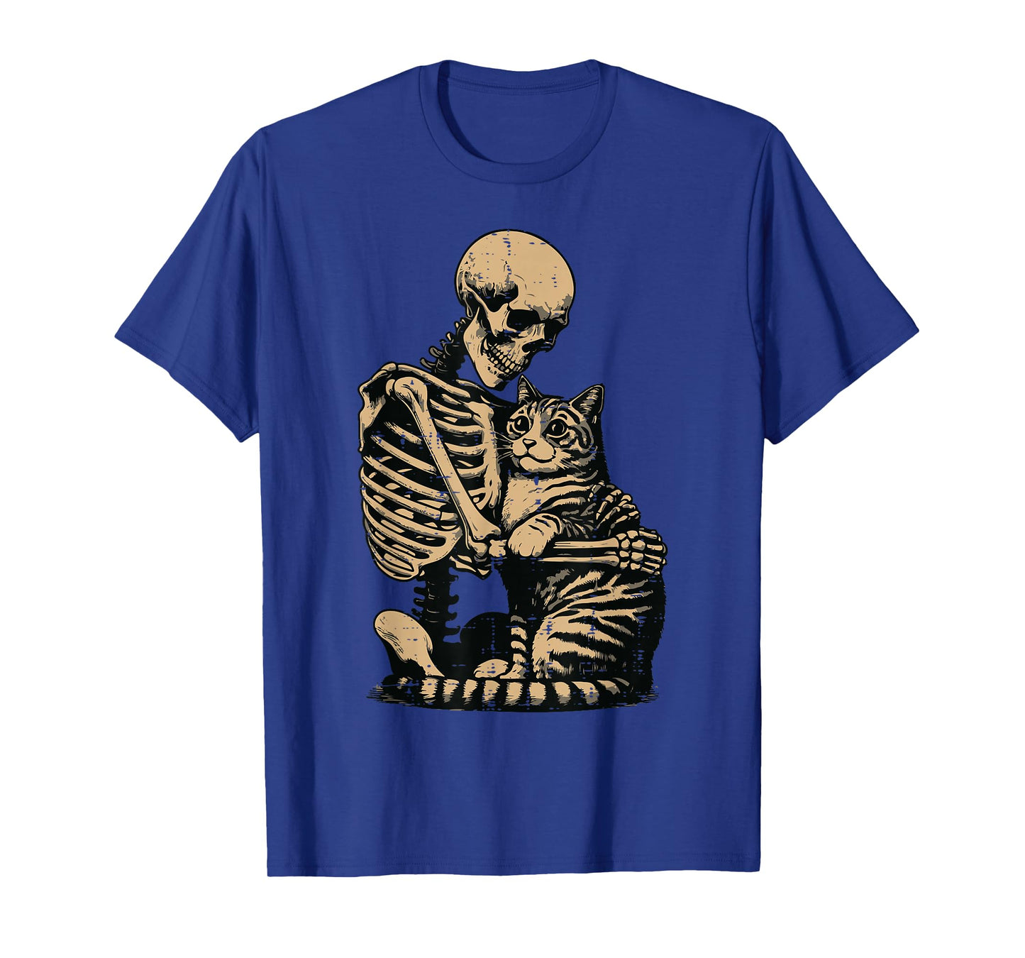 Halloween Skeleton Hugging Cat Scary Costume Men Women Kids T-Shirt