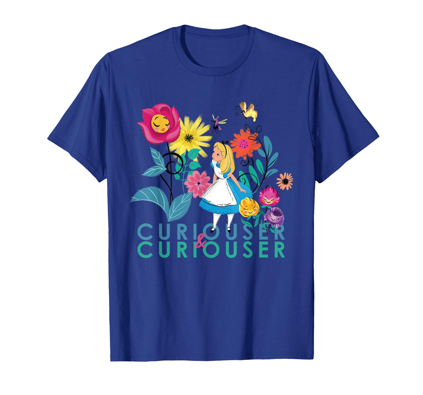 Disney Alice in Wonderland Curiouser & Curiouser T-Shirt Small