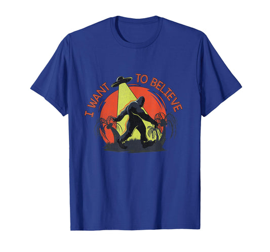 Bigfoot ufo abduction - Sasquatch I want to believe T-Shirt