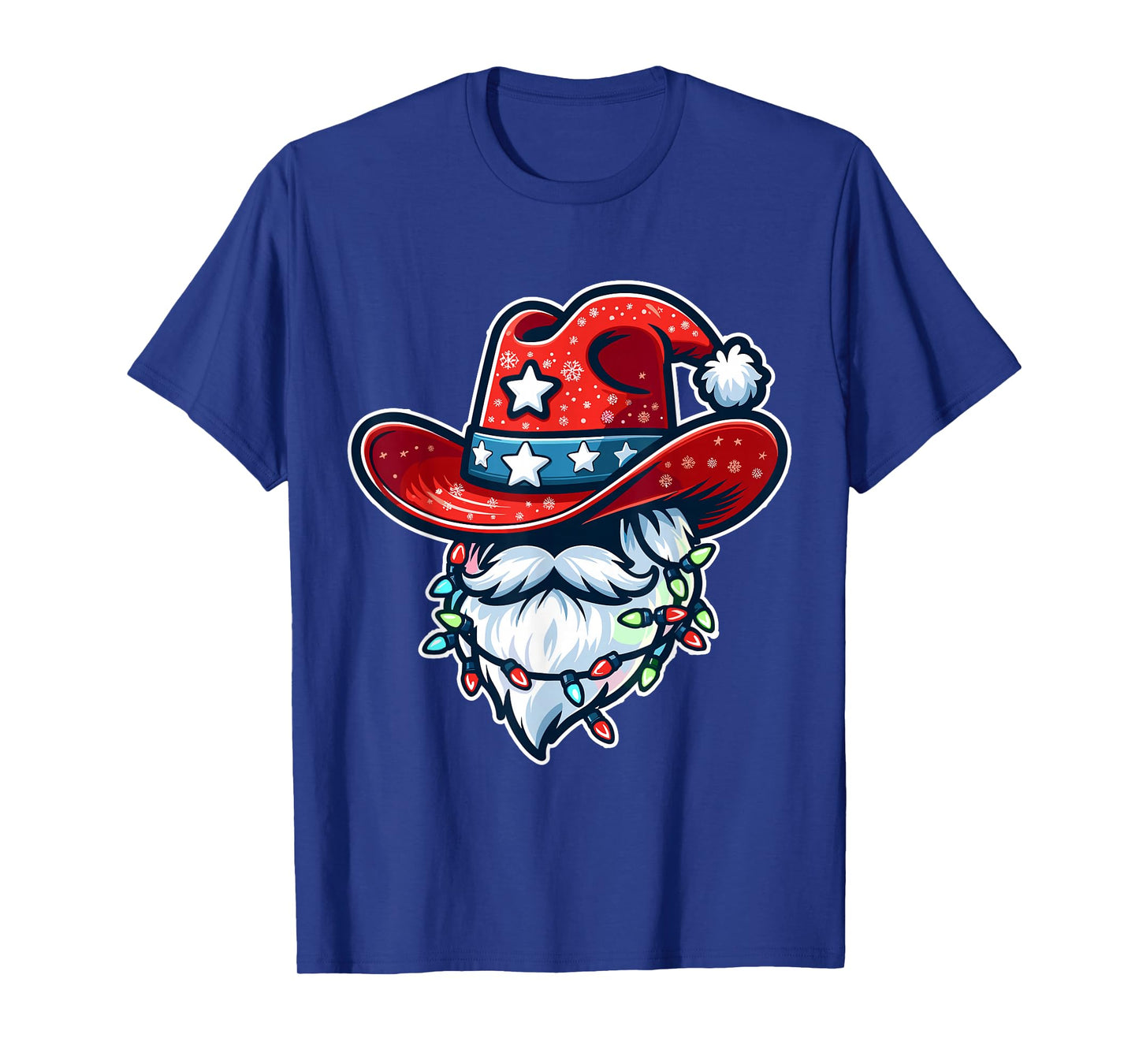 Cowboy Santa Hat Xmas Reindeer Rodeo Christmas In Texas T-Shirt