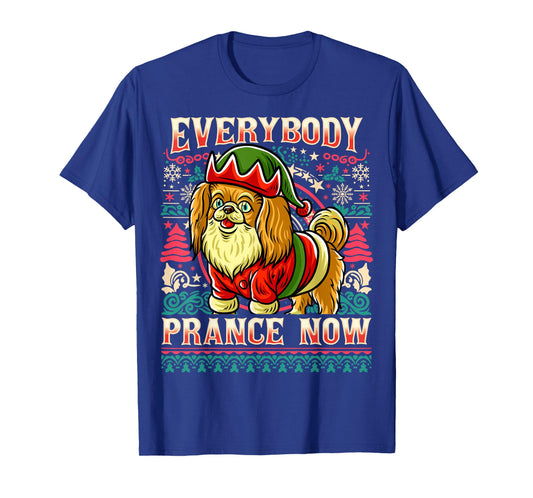 Pekingese Everybody Prance Now Christmas Dog T-Shirt