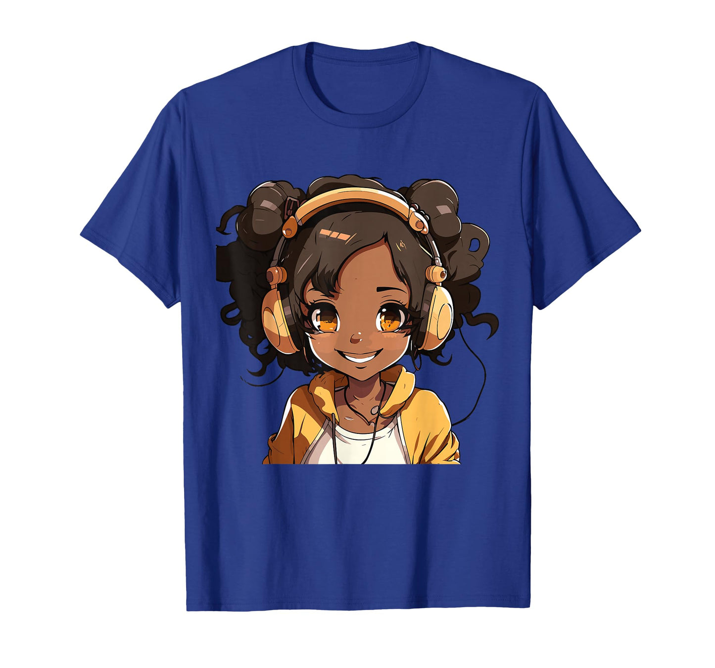 Anime and Music Black Girl Anime Merch Afro African American T-Shirt