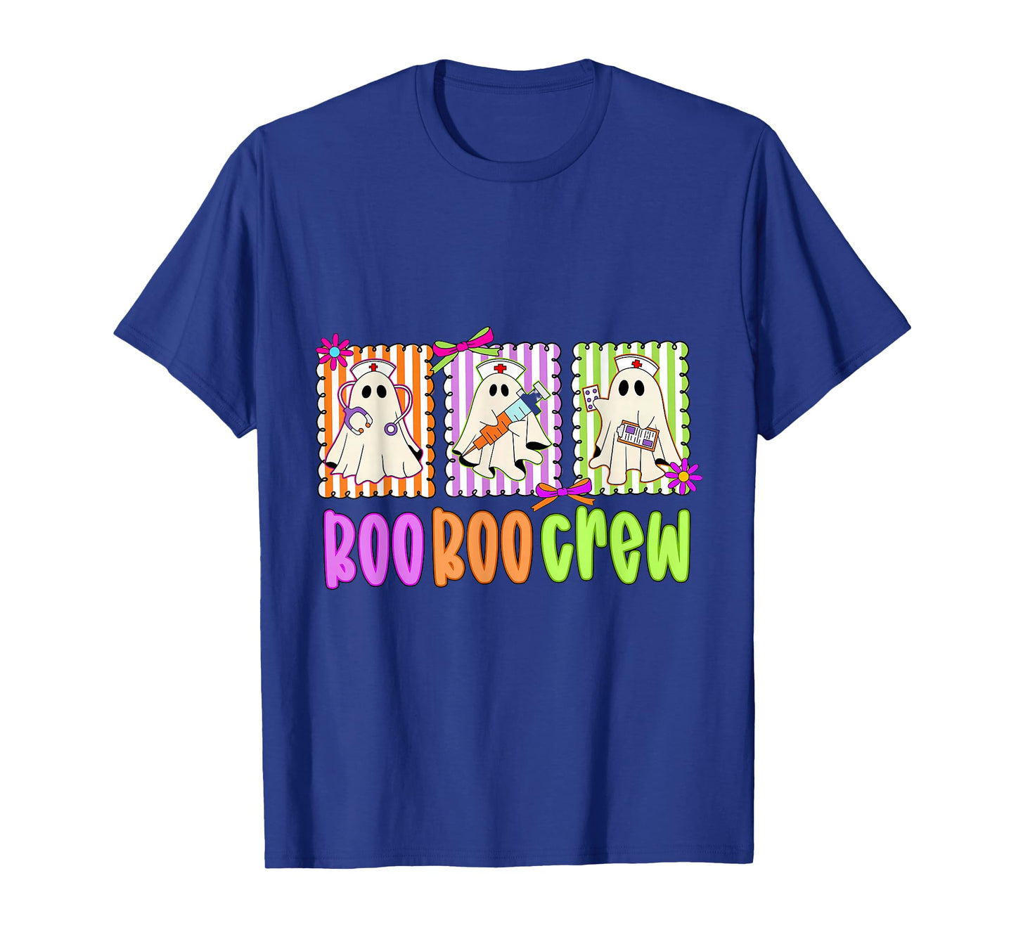 Ghost Nurse Halloween Pediatric Nurse Boo Boo Crew Funny T-Shirt