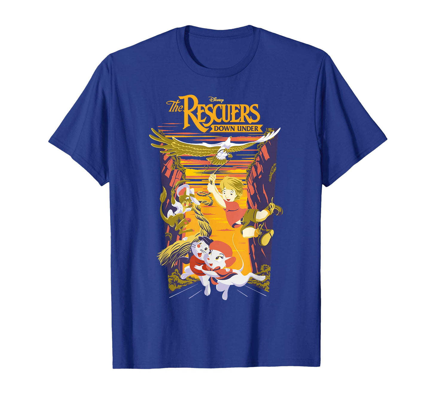 Disney The Rescuers Down Under Group Shot Sunset Poster T-Shirt