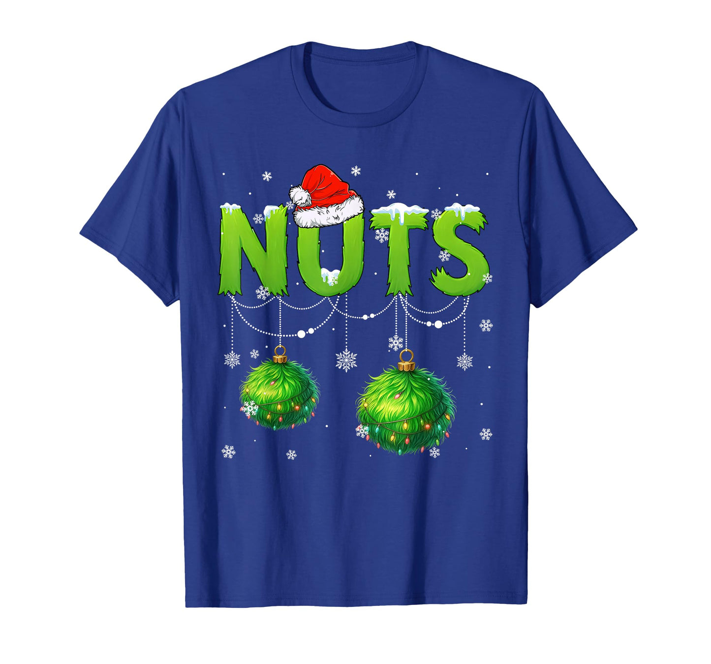 Funny Nuts Santa Hat Christmas Xmas Men Women T-Shirt