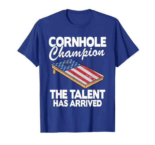 Cornhole Champion American Flag Board Funny Cornhole T-Shirt