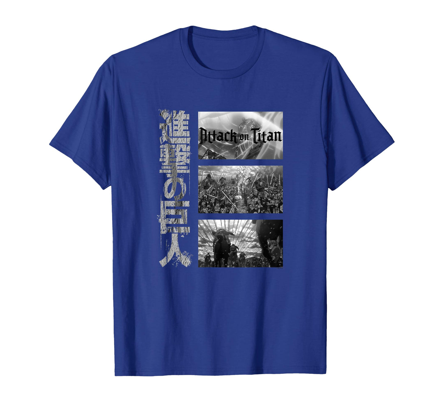 Attack on Titan Season 3 Three Scenes with Kanji Anime T-Shirt
