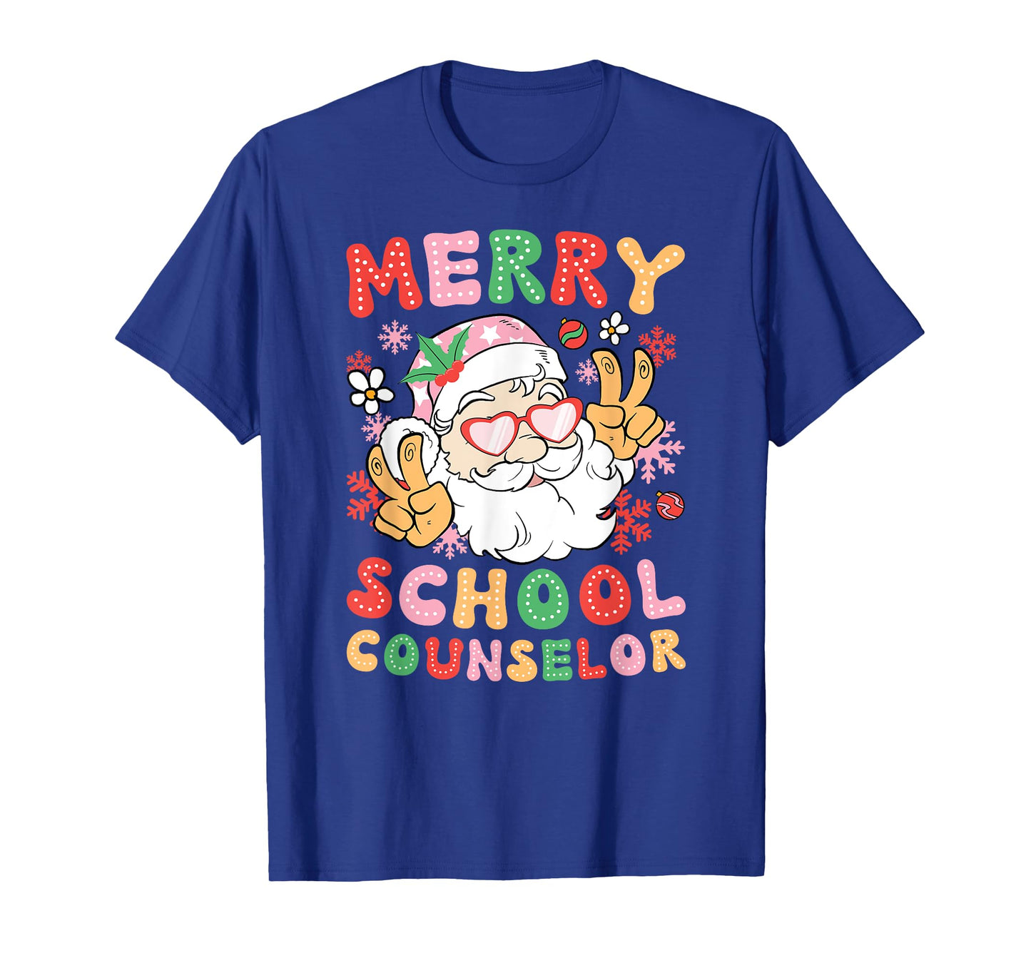 Merry School Counselor Christmas School Counseling Xmas T-Shirt