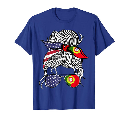 American Portuguese Patriot Flag Women Girl Portugal Grown T-Shirt