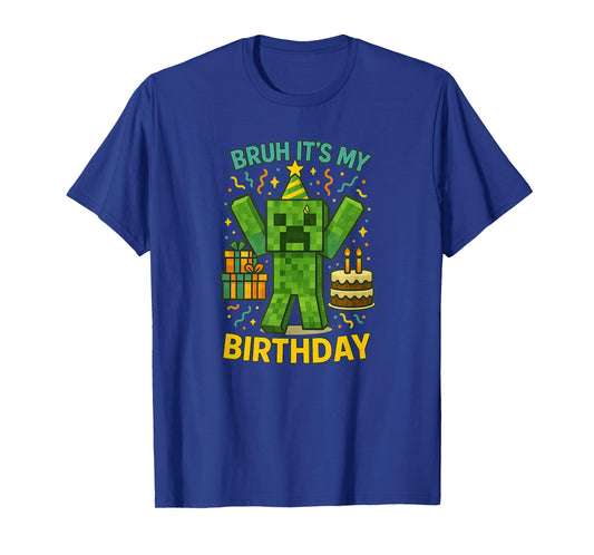 Bruh It’s My Birthday Pixel Party T-Shirt