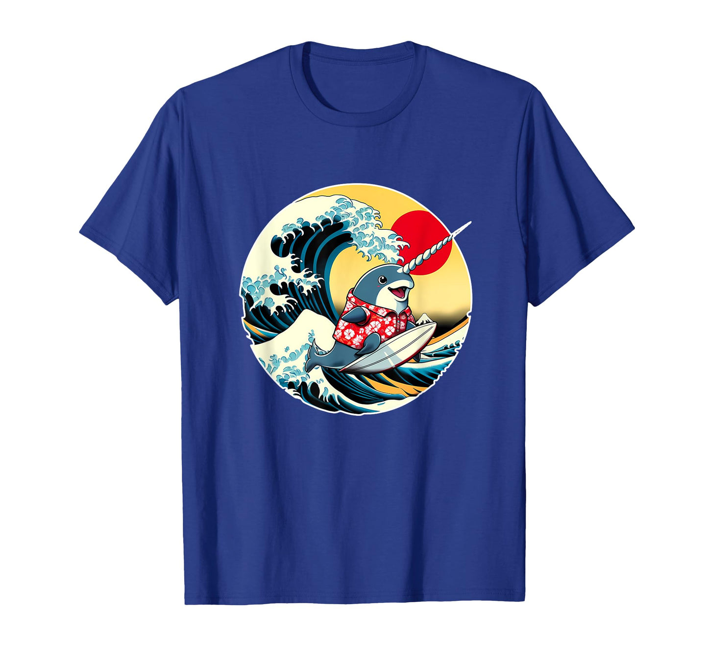 Great Wave Kanagawa Narwhal Surfing T-Shirt