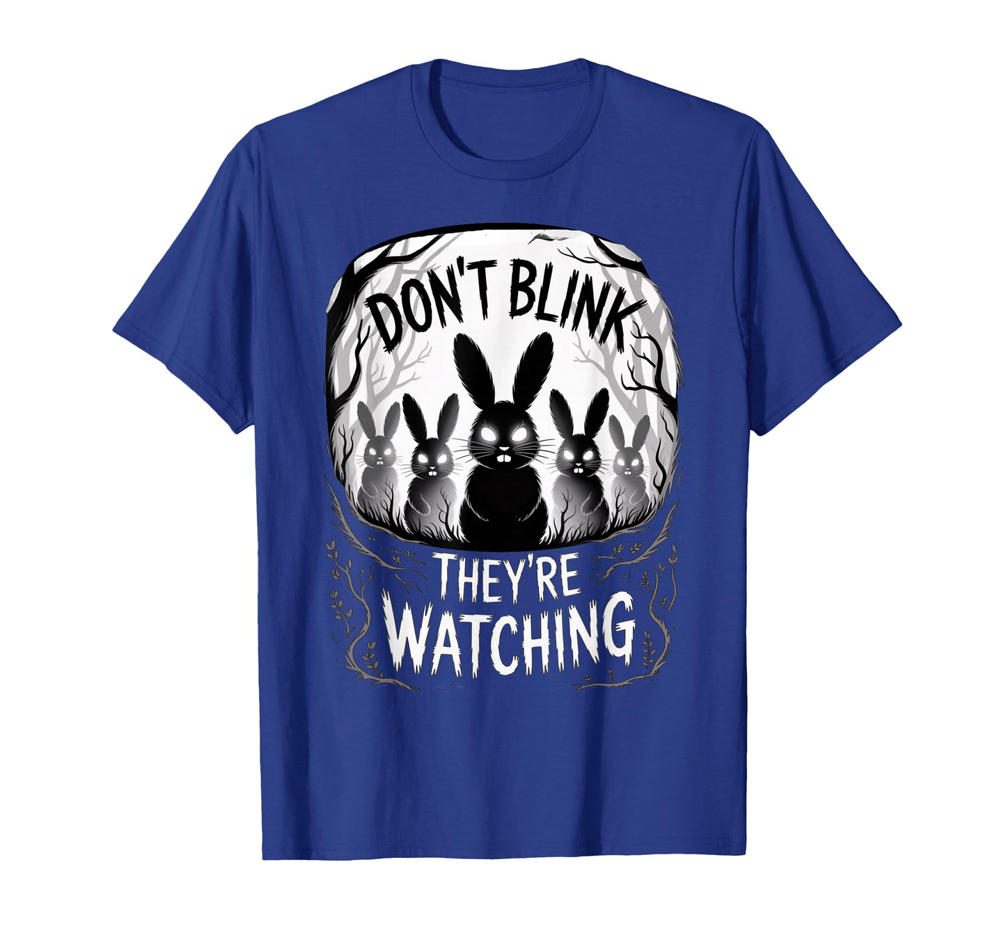 Bunny Horror Creepy Forest Watching Halloween Rabbit T-Shirt