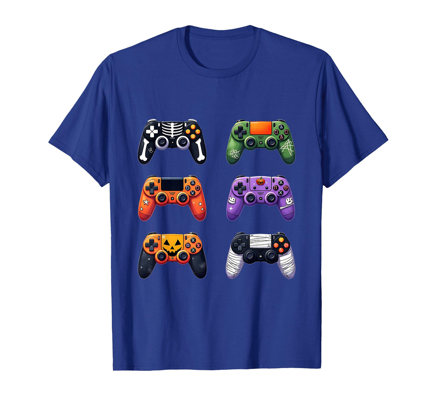 Video Game Bruh Retro Halloween Gaming Controller Skeleton T-Shirt