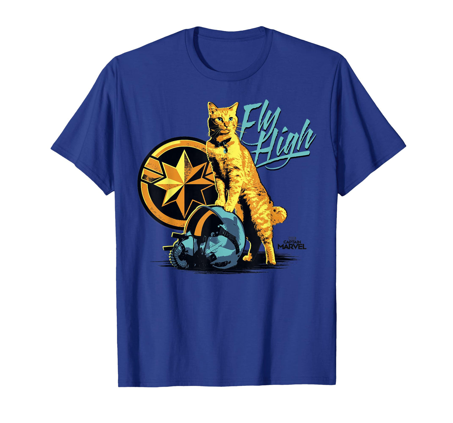 Captain Marvel Symbol Goose Fly High Graphic T-Shirt T-Shirt