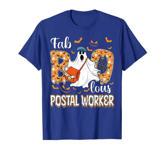 Fab Boo Lous Postal Worker Post Office Crew Ghost Halloween T-Shirt