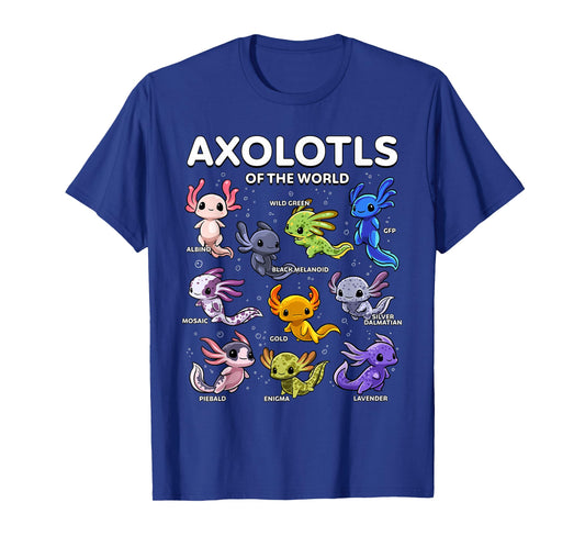 Axolotl Shirt Kawaii Axolotls of The World Axolotl Animals T-Shirt