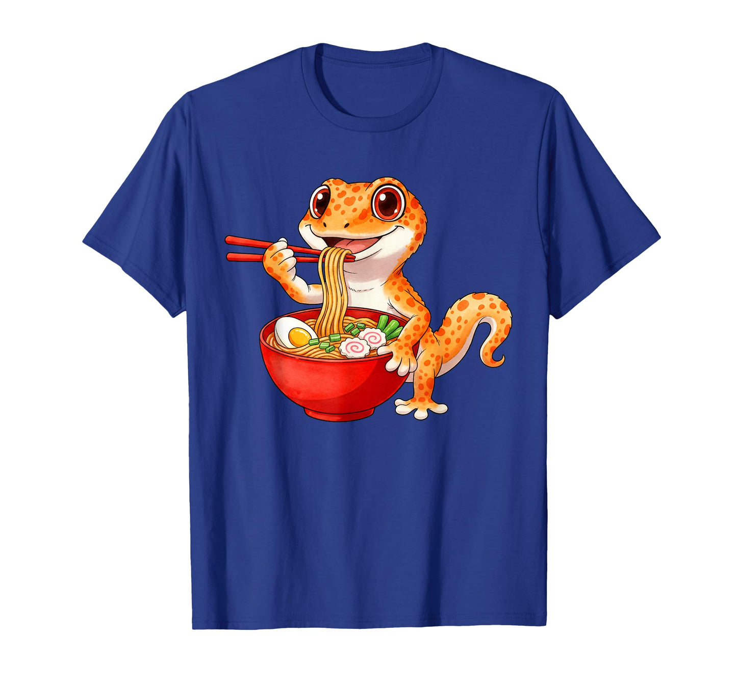 Funny Lizard Reptile Leopard Gecko Eating Ramen Japanese T-Shirt