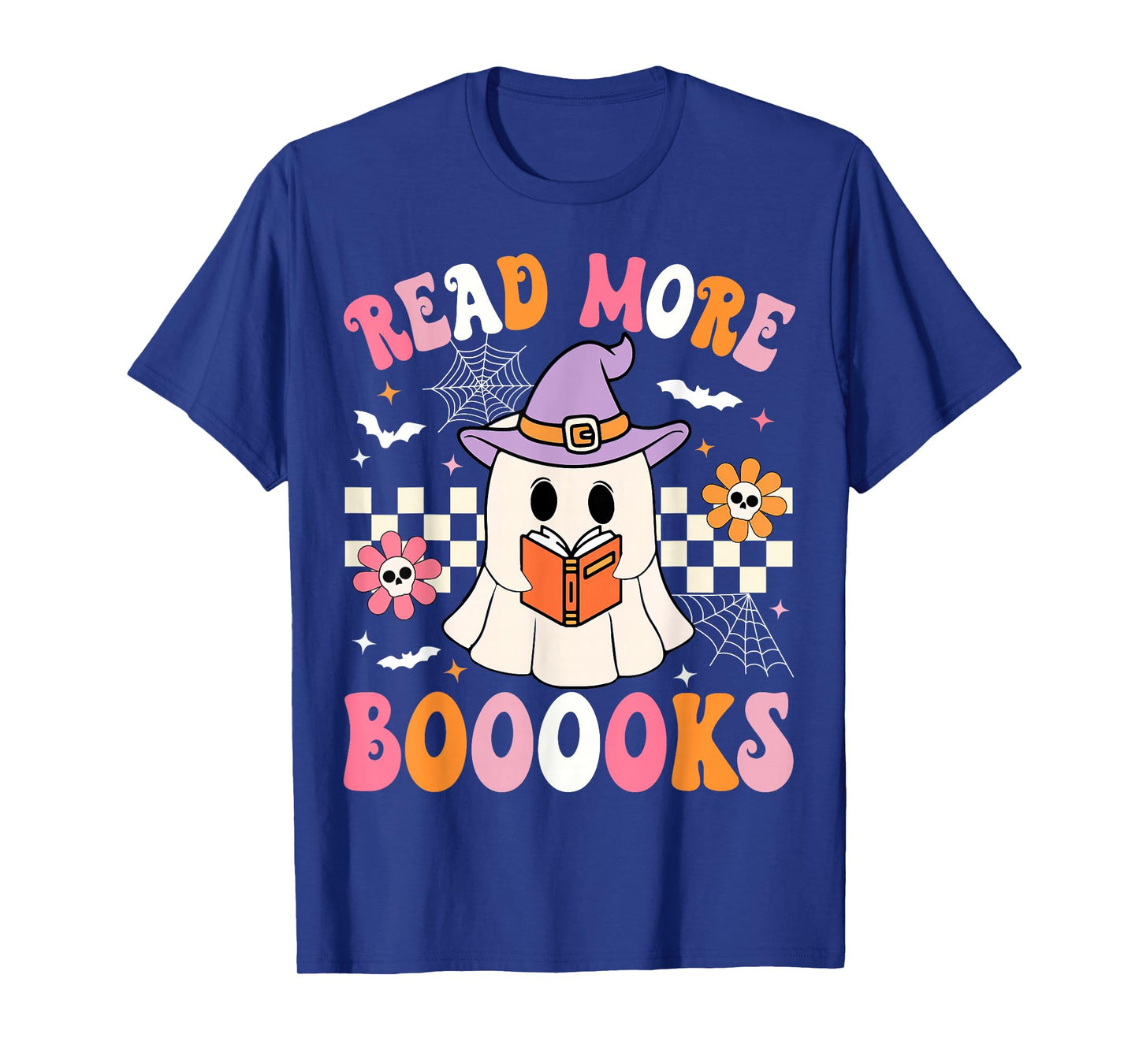Groovy Booooks Ghost Read More Books Funny Teacher Halloween T-Shirt