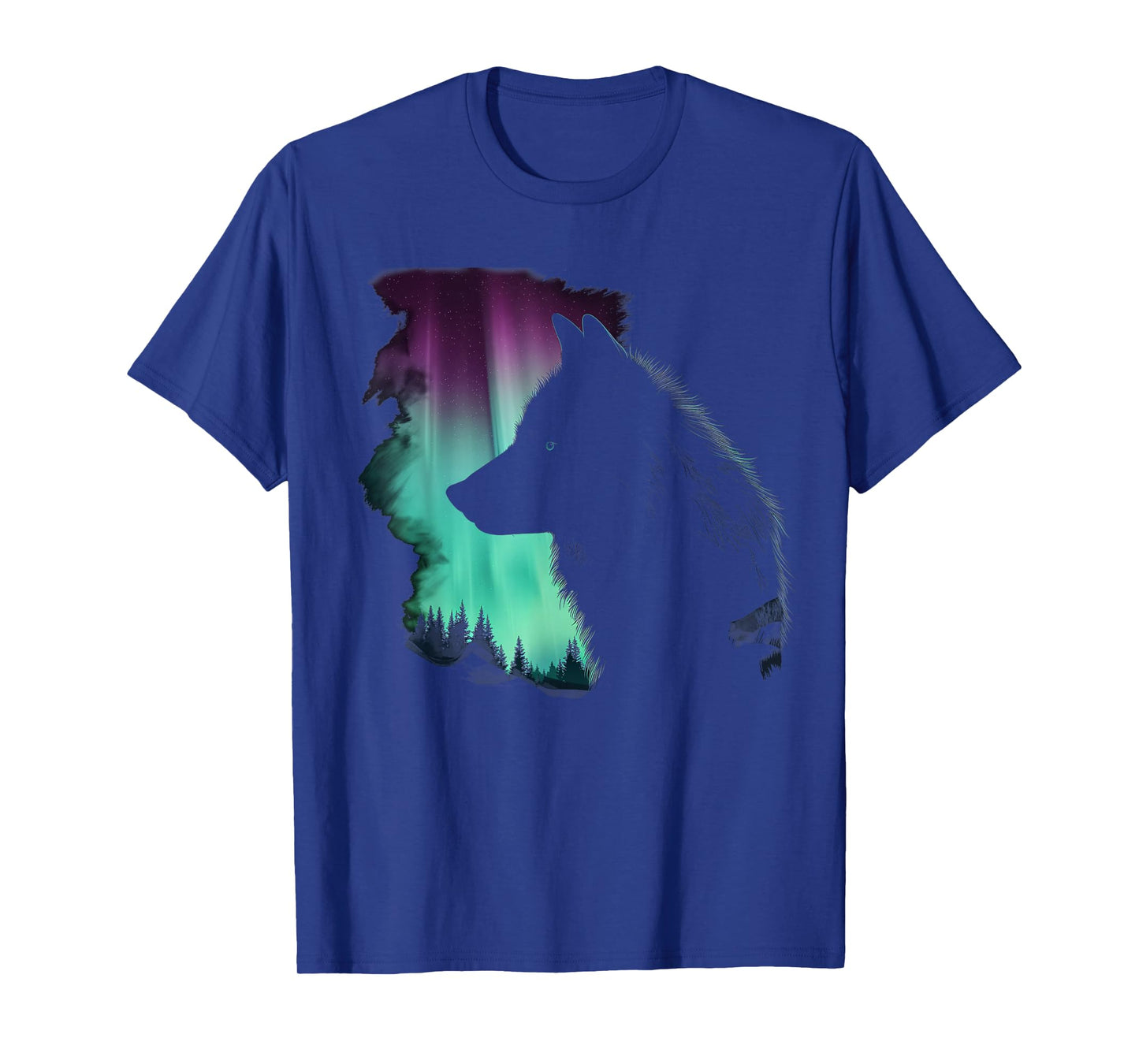 Wolf Northern Light Winter Arctic Nature Wolf Lover T-Shirt