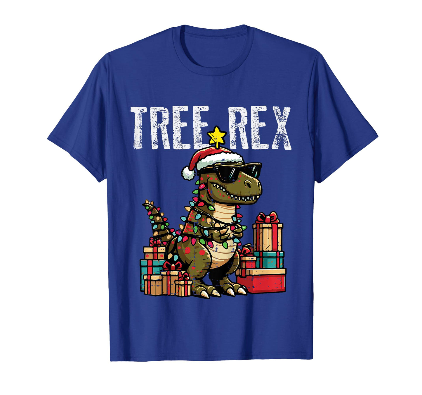 Kids Christmas Dinosaur Tree Rex Xmas Trex Toddler Boys Kid Youth T-Shirt