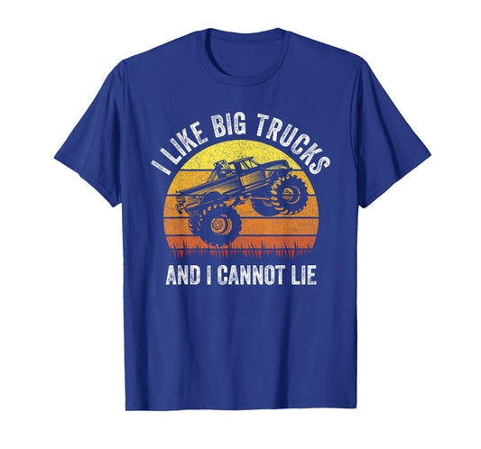 Retro I Like Big Trucks And I Cannot Lie Monstertruck Engine T-Shirt