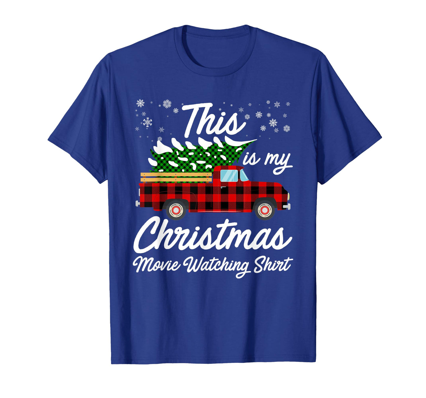 Funny Plaid Christmas This Is My Christmas Movie Watching T-Shirt