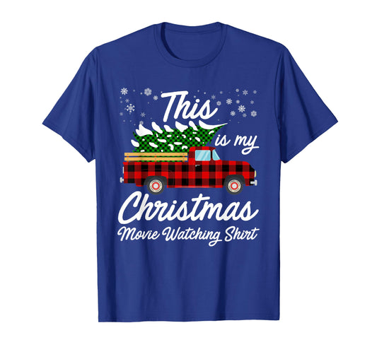 Funny Plaid Christmas This Is My Christmas Movie Watching T-Shirt