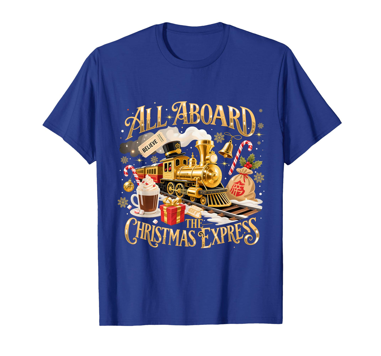 All Aboard The Christmas Express Holiday Train T-Shirt