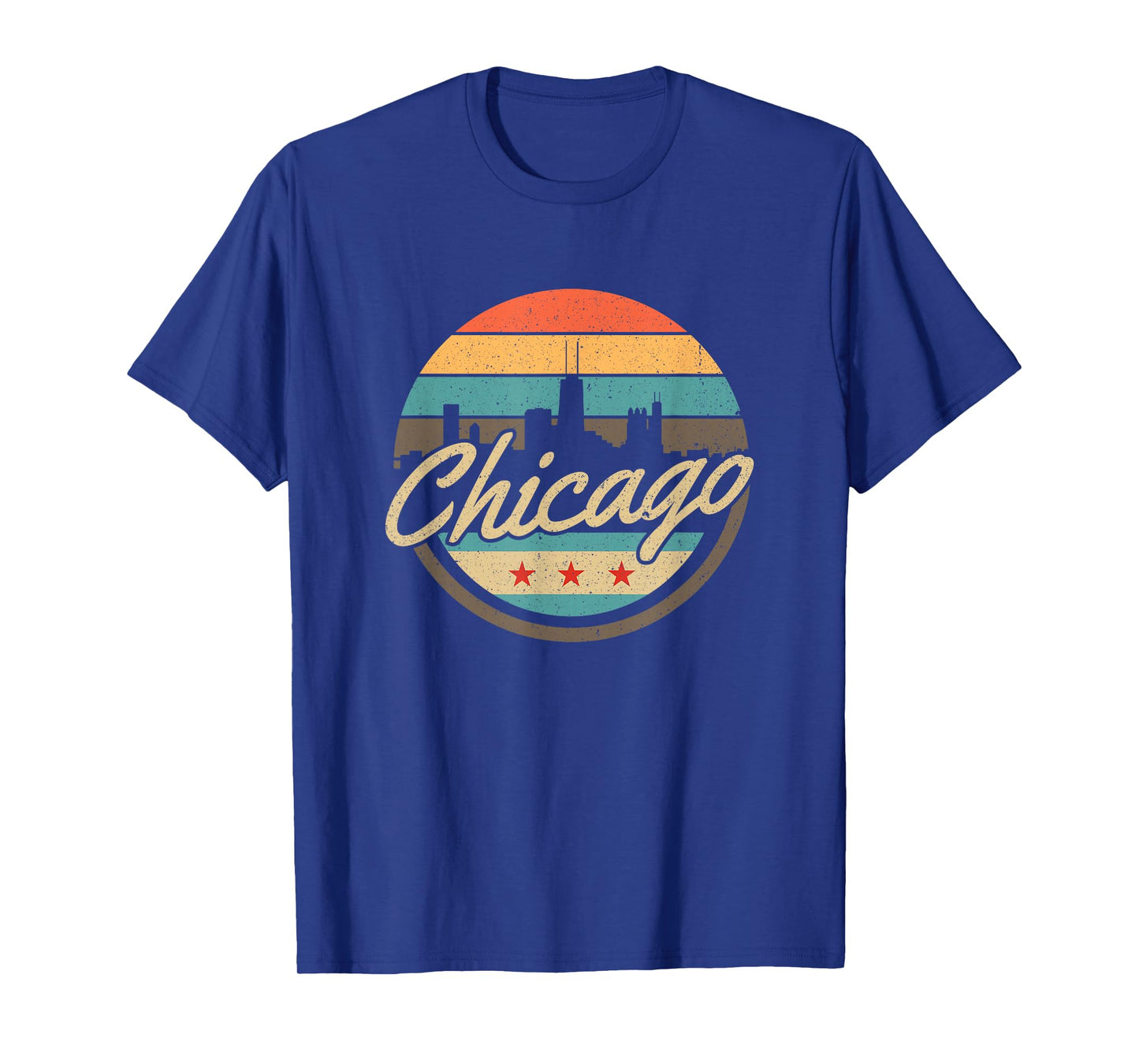 Chicago Flag Skyline Vintage Illinois USA Souvenir T-Shirt