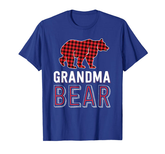 Grandma Bear Red Buffalo Plaid Matching Family Christmas T-Shirt