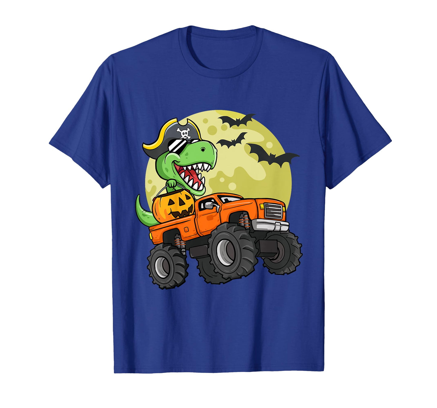 Kids Boys Halloween Monster Truck T-Rex Pirate Dinosaur Toddler T-Shirt