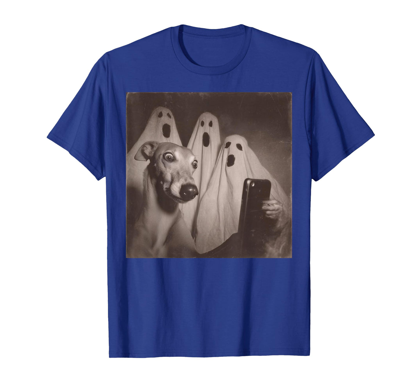 Italian Greyhound Selfie with Ghosts Funny Halloween T-Shirt
