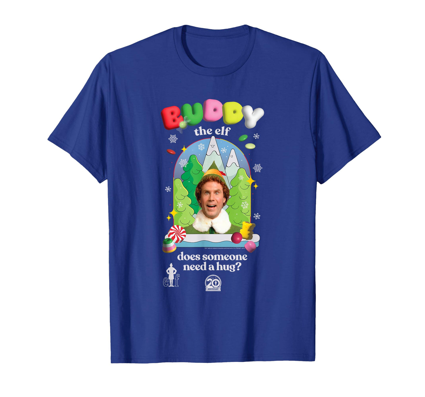 Elf Candy Colored Buddy The Elf Need a Hug Christmas Movie T-Shirt